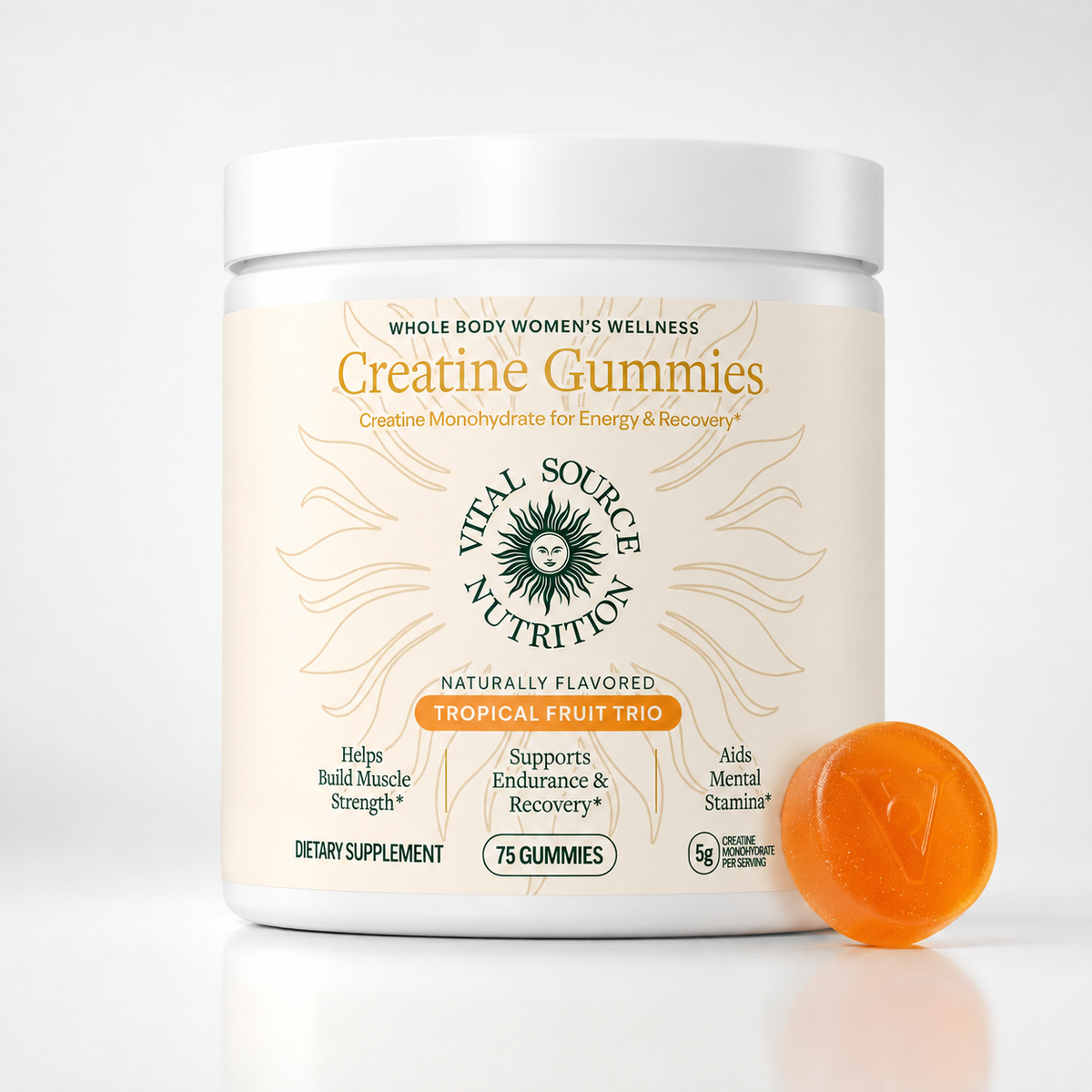 Gomitas de Creatina Tropical Trio | De plano a lleno en 6 semanas. Sin shaker, solo mastica.